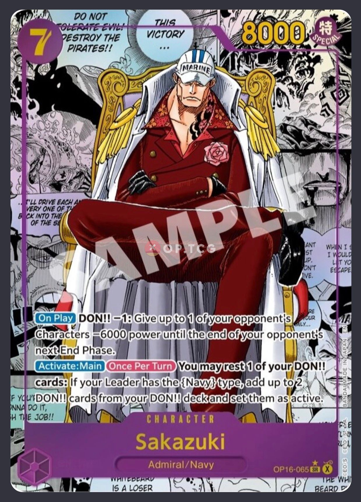 Manga Rare Sakazuki OP-16 — L'Heure de la Bataille Décisive One Piece TCG